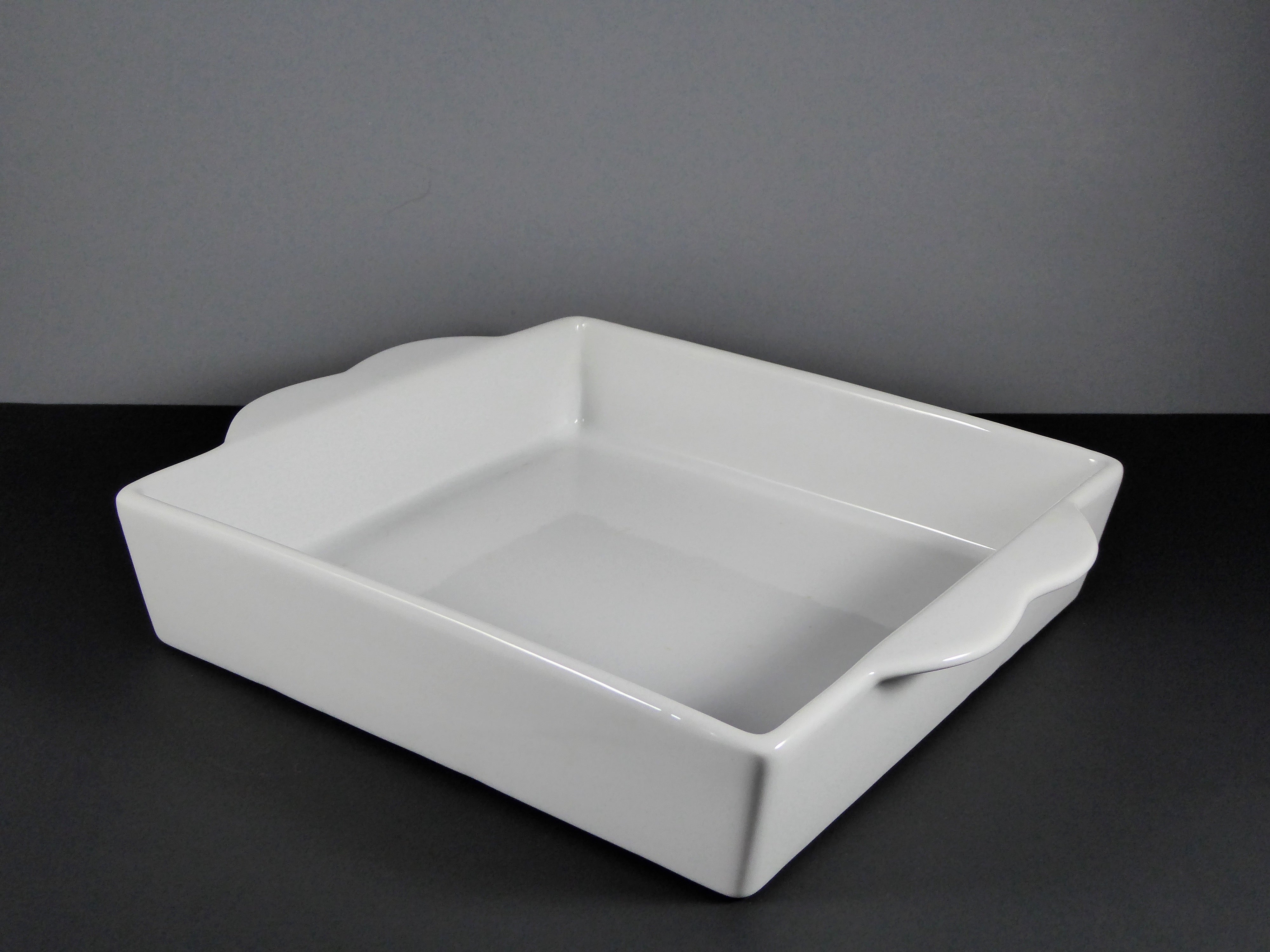 Default Title - 9.75" X 2.25" Deep Square Ceramic/Porcelain Baking Dish (80 OZ.) with Scalloped Handles for Oven - to - Table Use