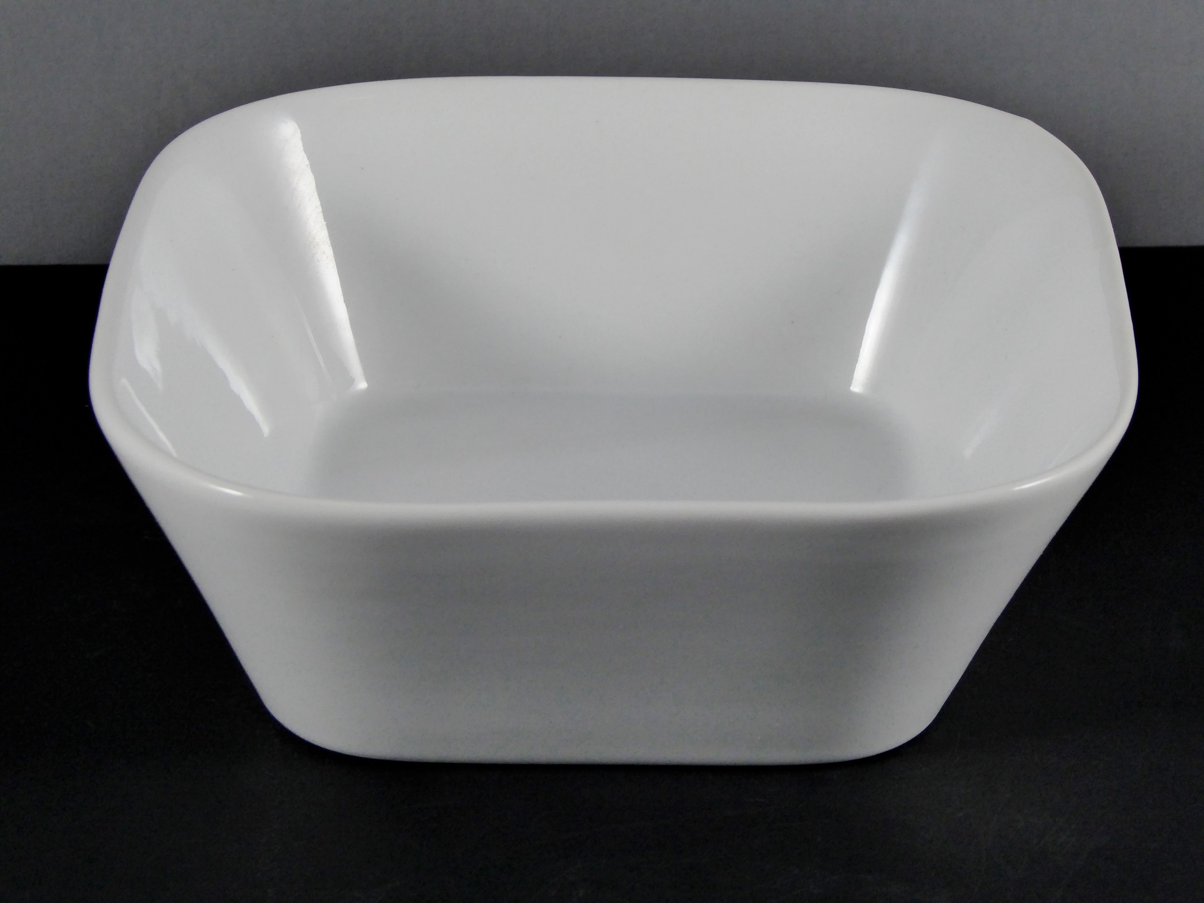 Default Title - #12068 5.5" X 2" Deep Square Rounded 16 OZ. White Ceramic Bowl for Serving & Baking