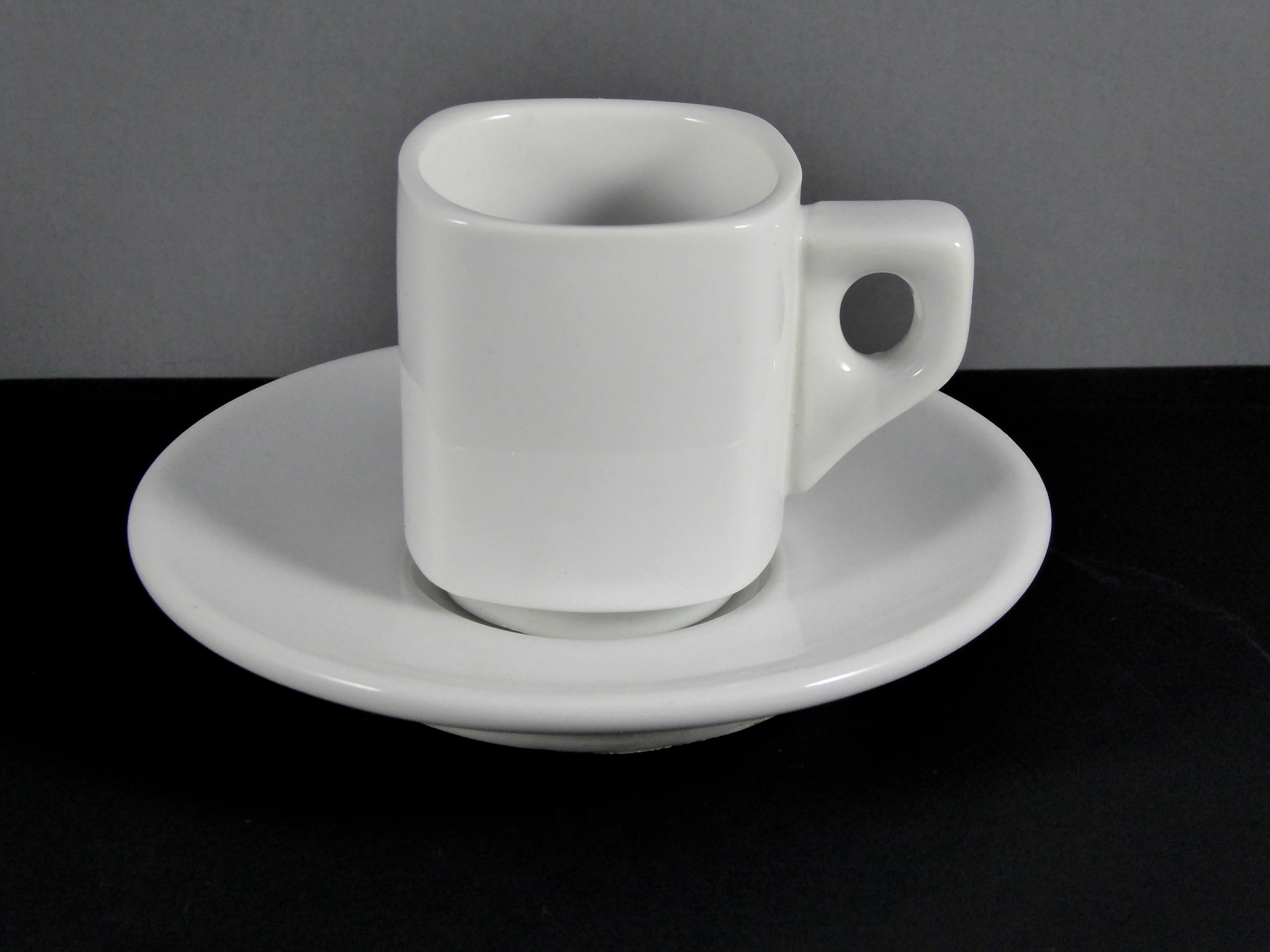Default Title - #13022 ESPRESSO CUP & SAUCER (3 OZ.) - Ceramic, White, Modern Design for Small - Portion Beverages