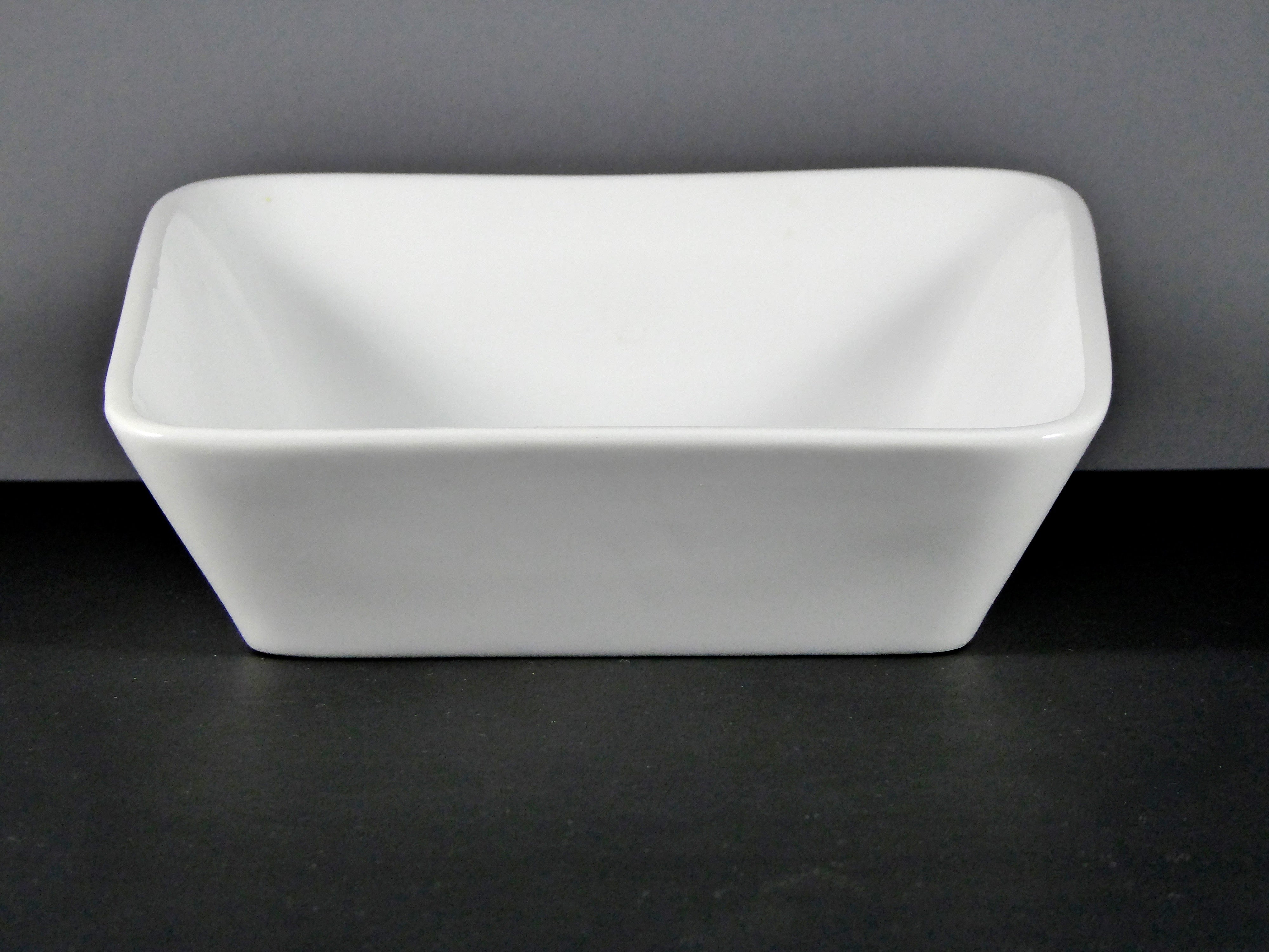 #13048 BOWL 8" SQUARE SLANTED (16 OZ.) - White Ceramic Ramekin for Food Service & Decor, Sold by the Case