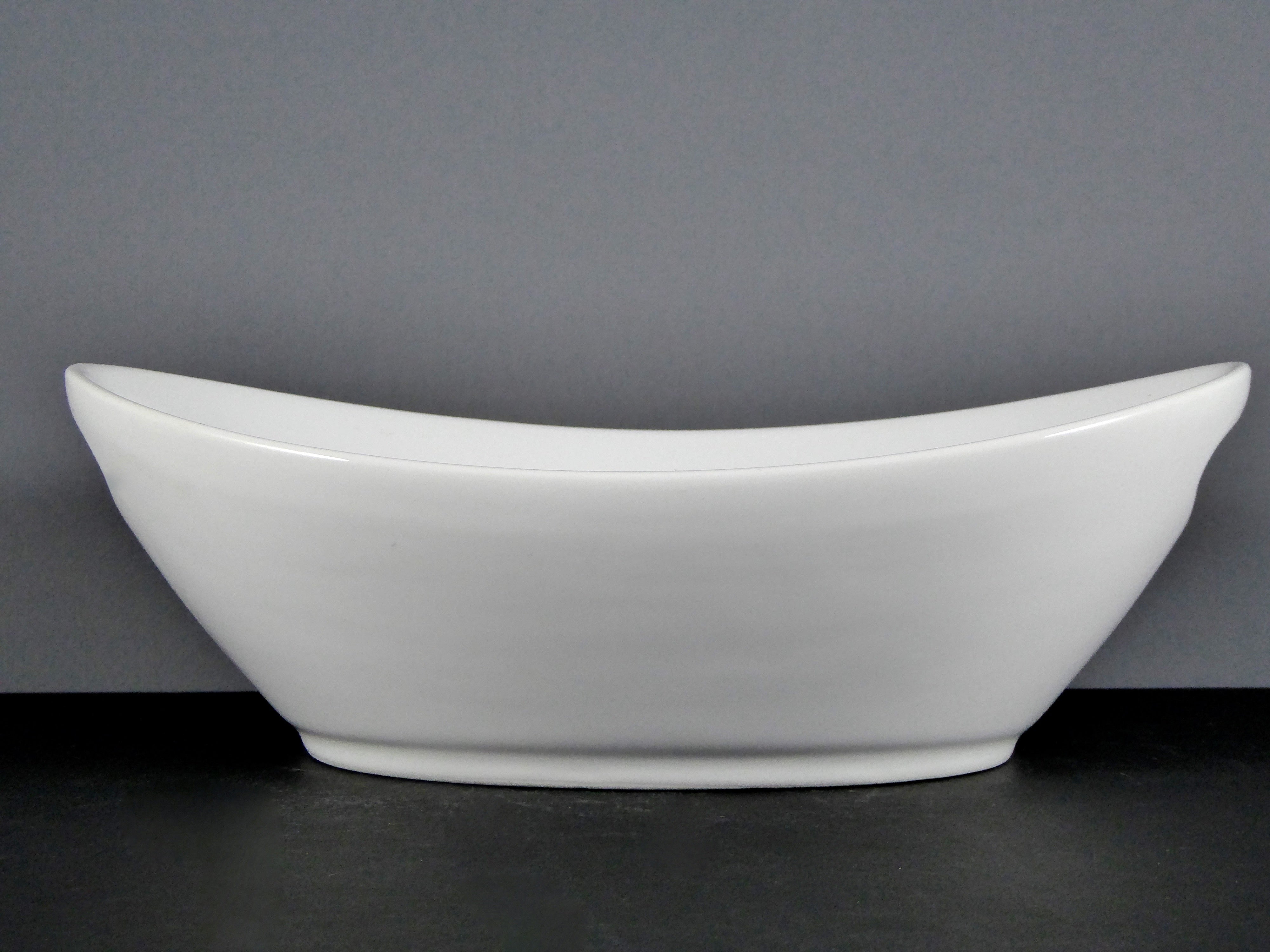 #13052 BOWL 10 X 6 OVAL W HANDLES (36 OZ.) - High - Quality White Ceramic Boat - Shaped Bowl for Serving & Decor, Sold by the Case