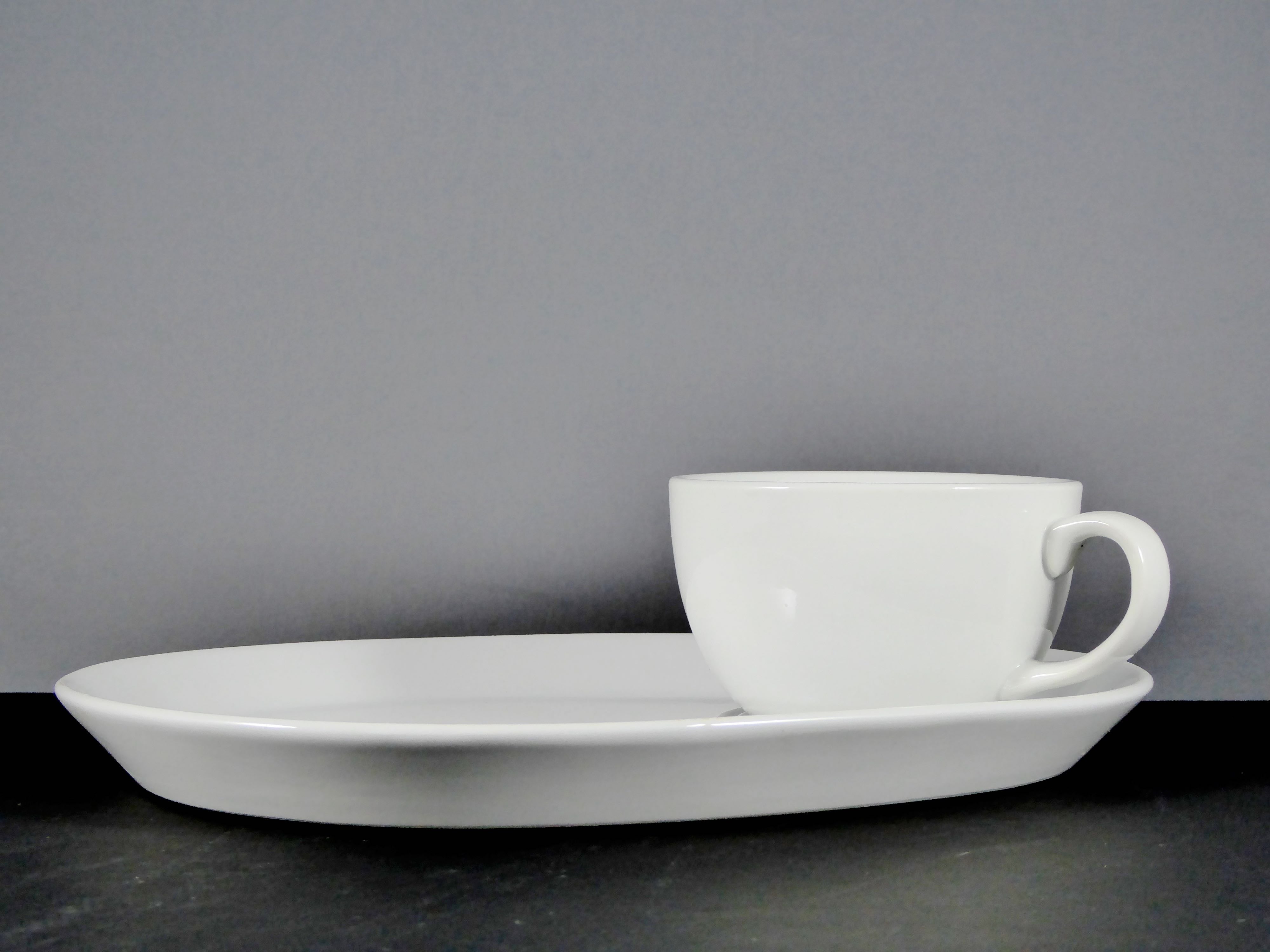 #13179 - 1 CUP & PASTRY PLATE/SAUCER (10 OZ.) - White Ceramic Tableware Set for Hot Beverages, Sold by the Case