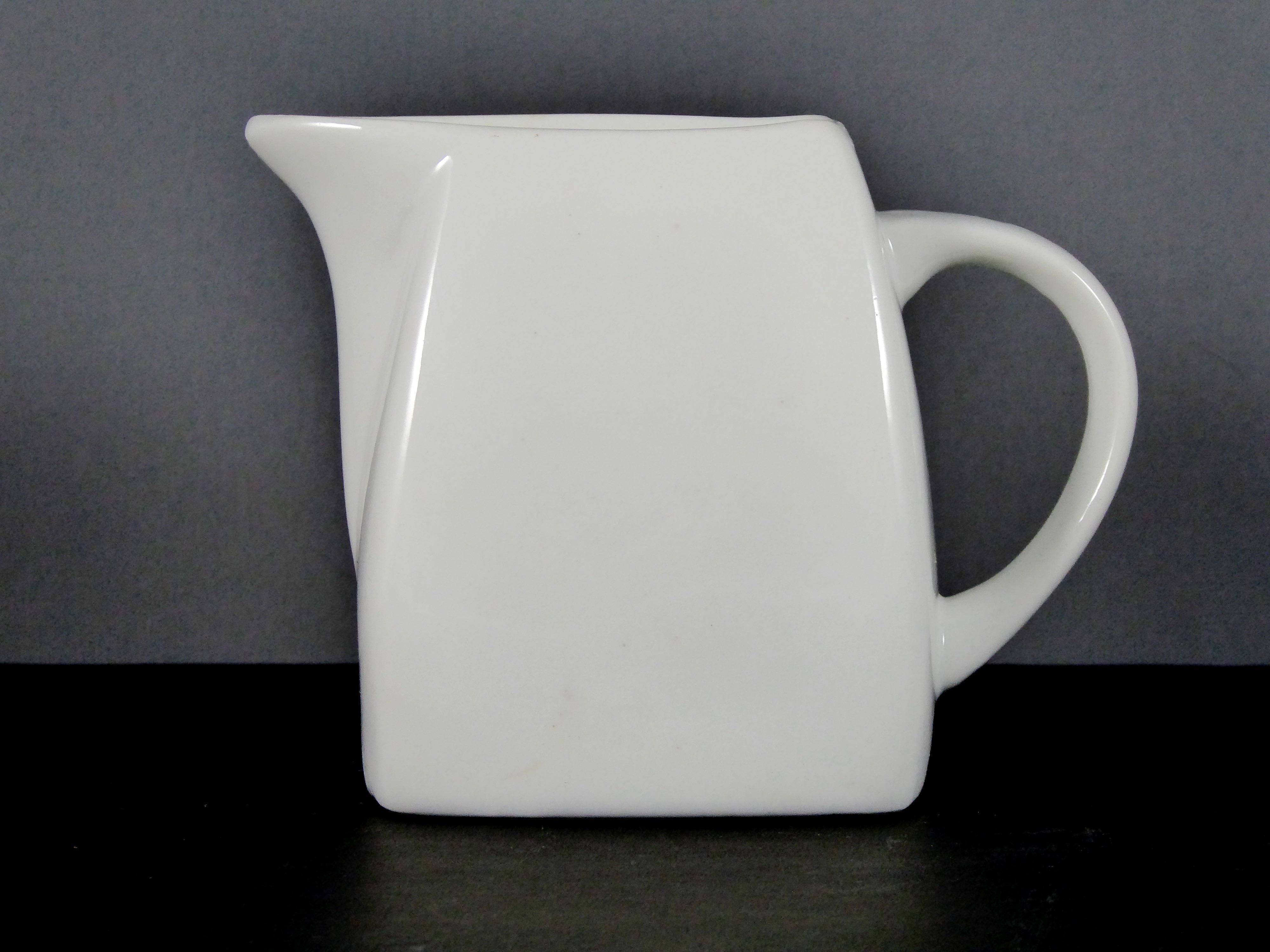 Default Title - #13196 8 OZ. Creamer/Pitcher in White Porcelain with Modern Design for Coffee/Tea Service