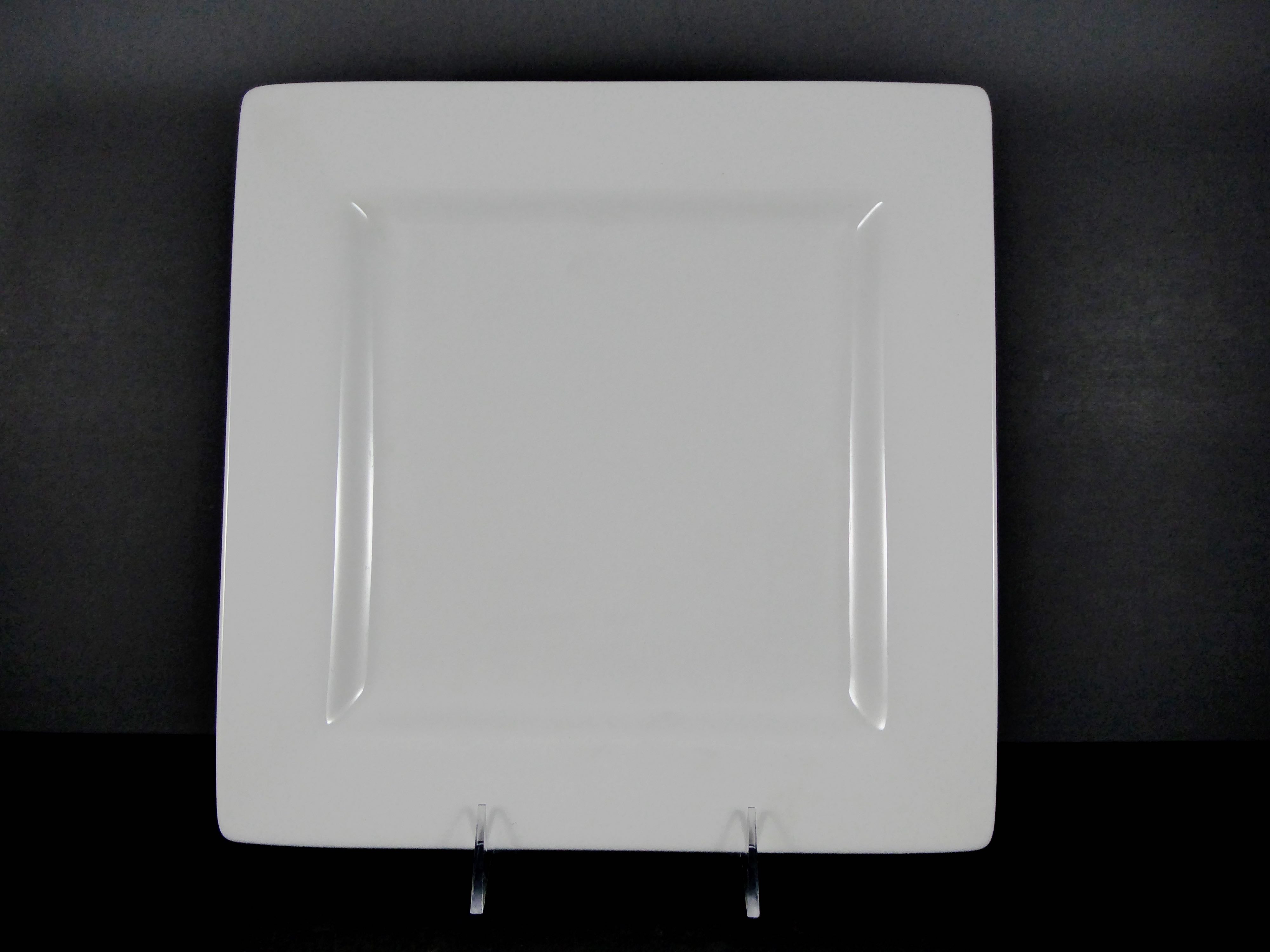 #13201 10.75" Square Wide Rim Ceramic Plate - High - Quality for Dining & Display in Home or Commercial Settings