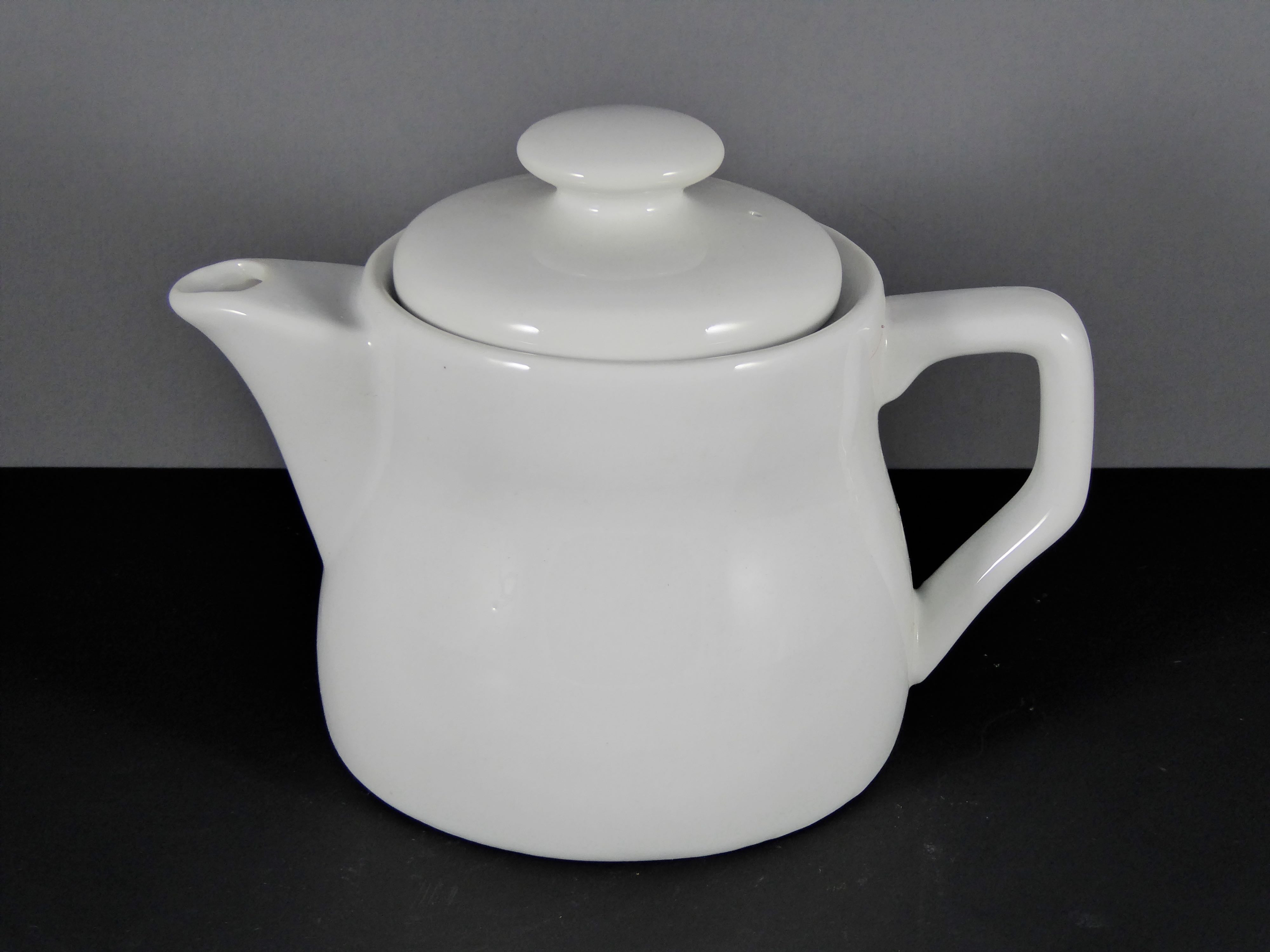 #13215 TEAPOT (20 OZ.) - Ceramic/Porcelain White Teapot for 1 - 2 Servings, Ideal for Daily Tea Brewing