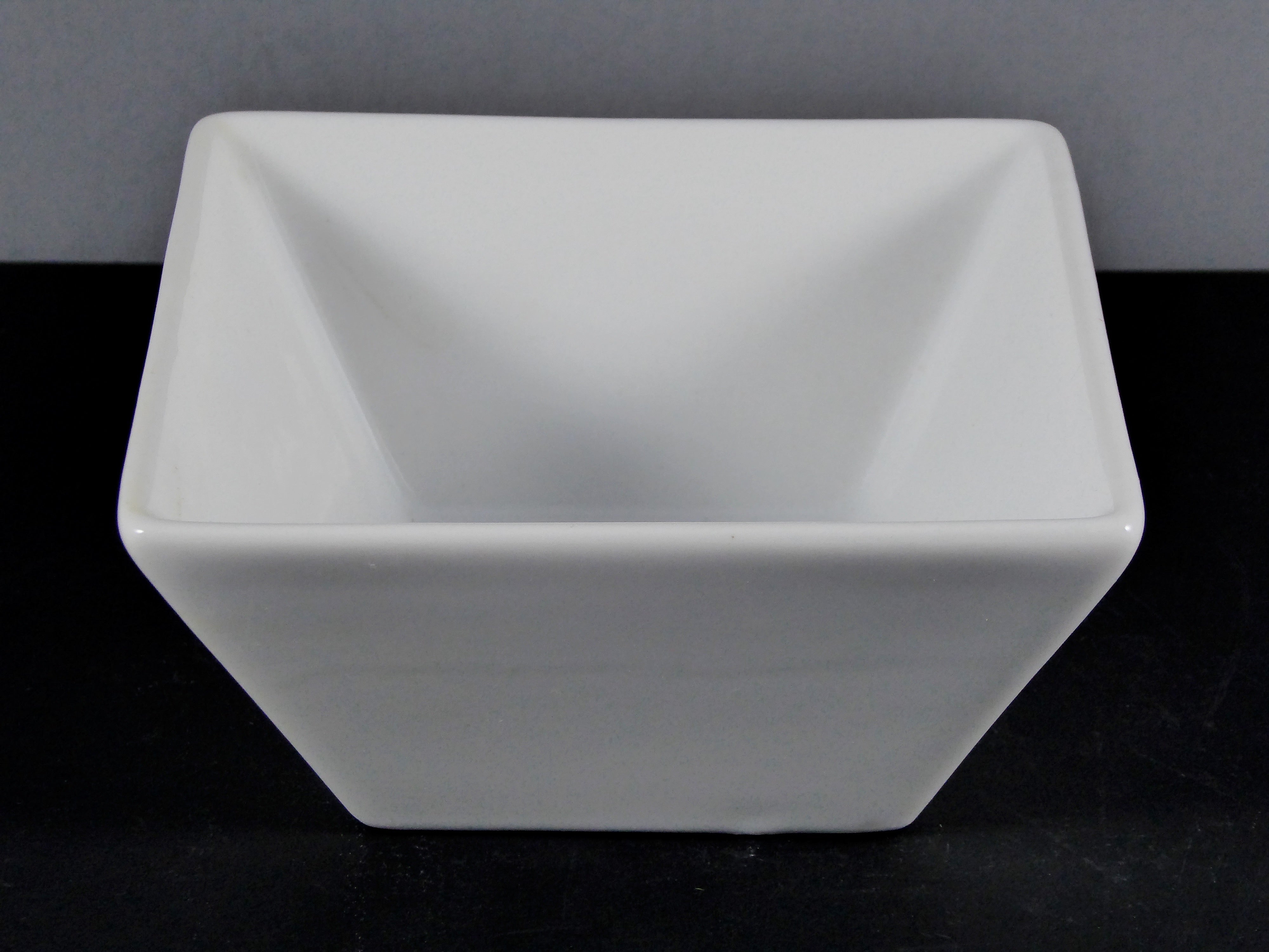 #14008 BOWL 4.25" SQUARE (10 OZ.) - White Ceramic/Porcelain Bowl for Food Service, Decor, and Storage
