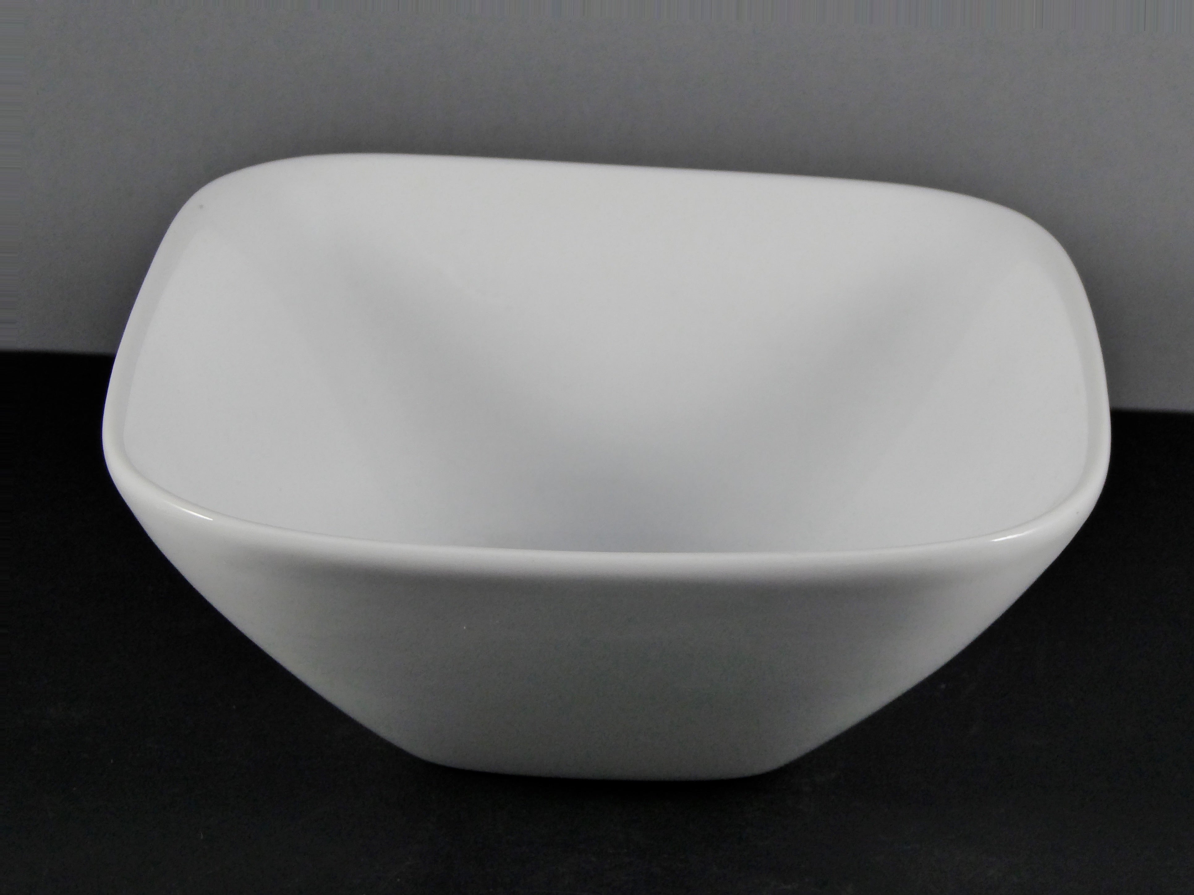 #14016 BOWL 6.25" SQUARE ROUNDED (24 OZ.) - Ceramic/Porcelain, White, Dishwasher & Microwave - Safe, Ideal for Food Serving & Decor