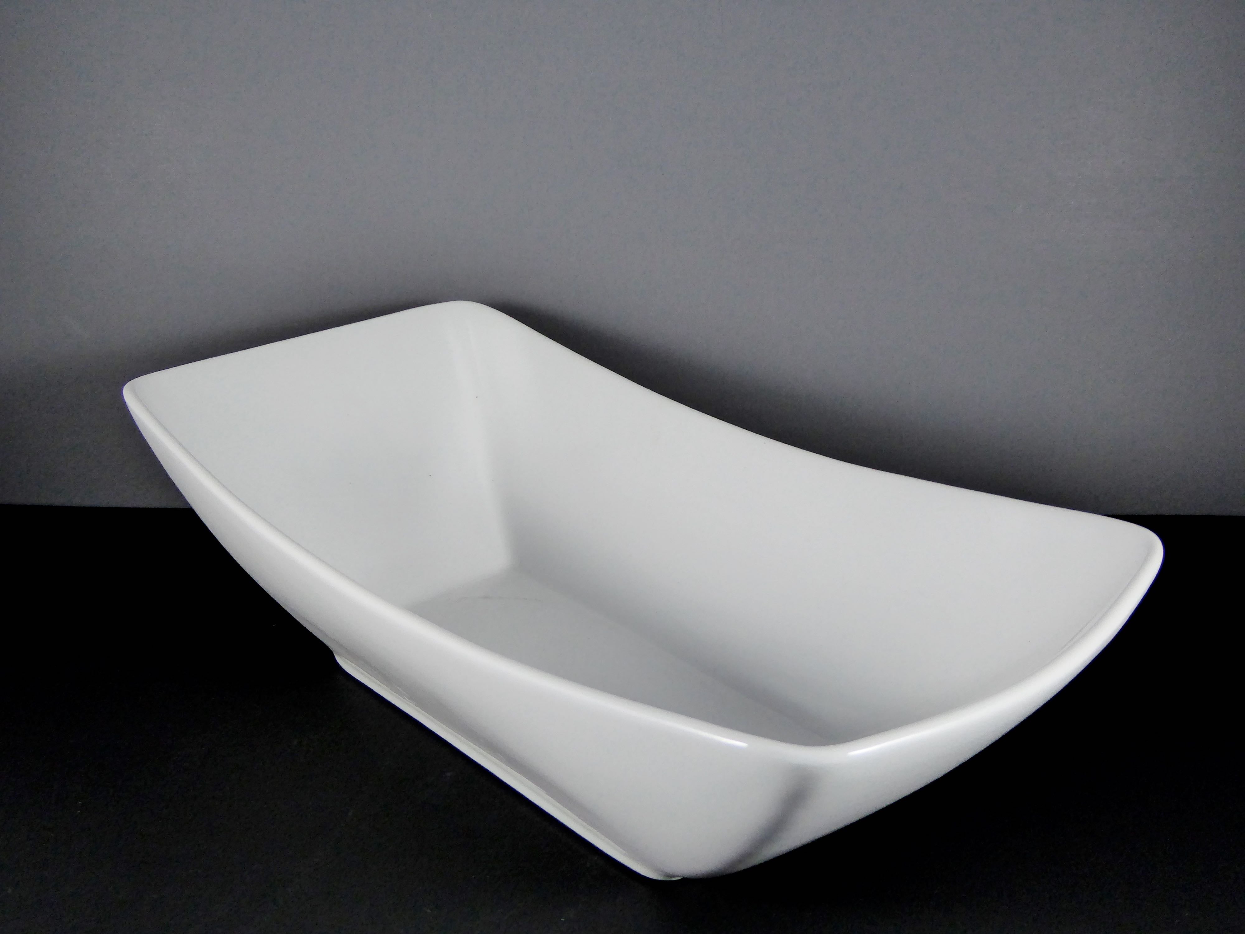 Premium #14210 15.25" X 7.5" Rectangle Curved Rim 96 OZ. Ceramic/Porcelain Serving & Decorative Bowl - Sold by Case