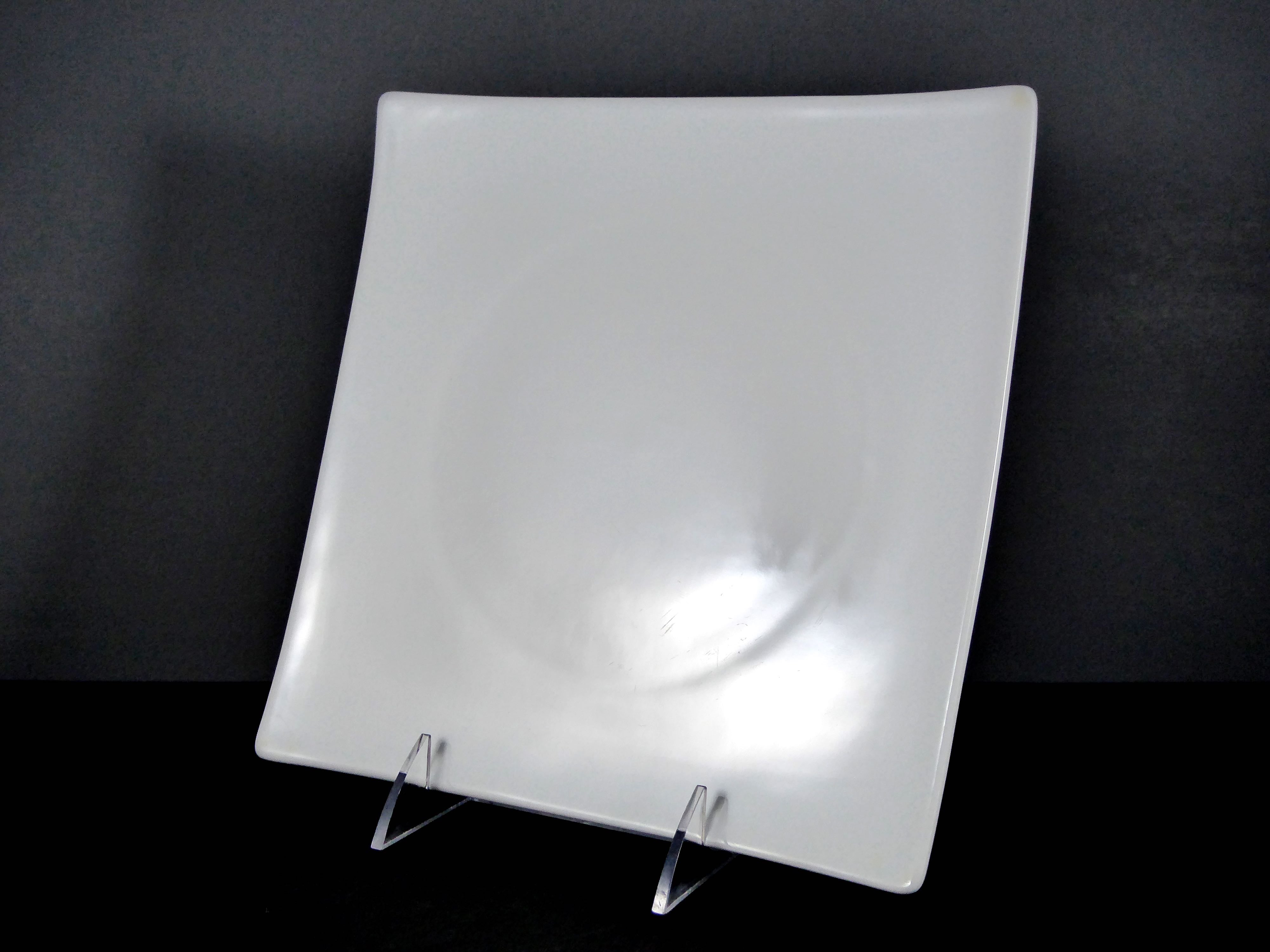 #14241 PLATE 9" SQUARE CURVED RIM - Medium - Large Ceramic/Porcelain Dinner Plate with Glossy Finish, Ideal for Dining & Decor
