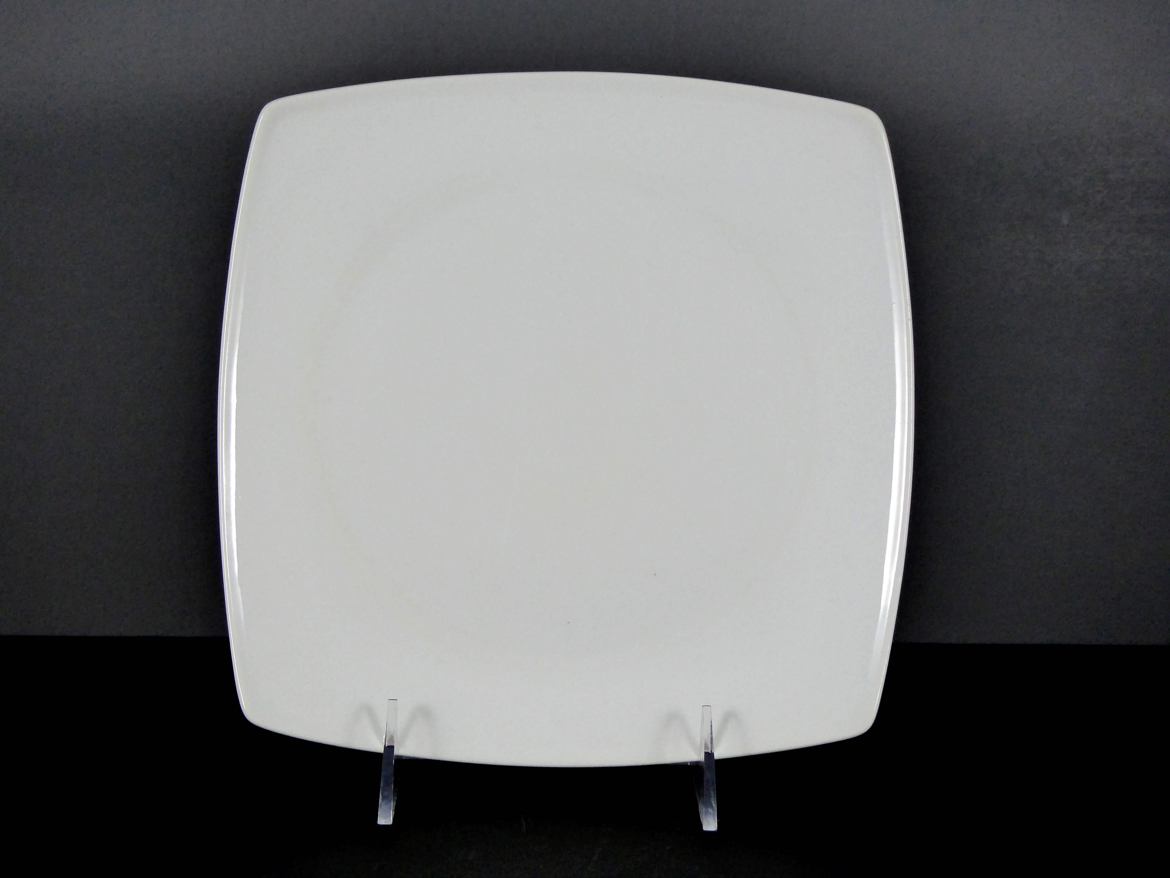 High - Quality #14243 8.5" Square Curved Rim Ceramic/Porcelain Plate for Dining and Decor - Default Title