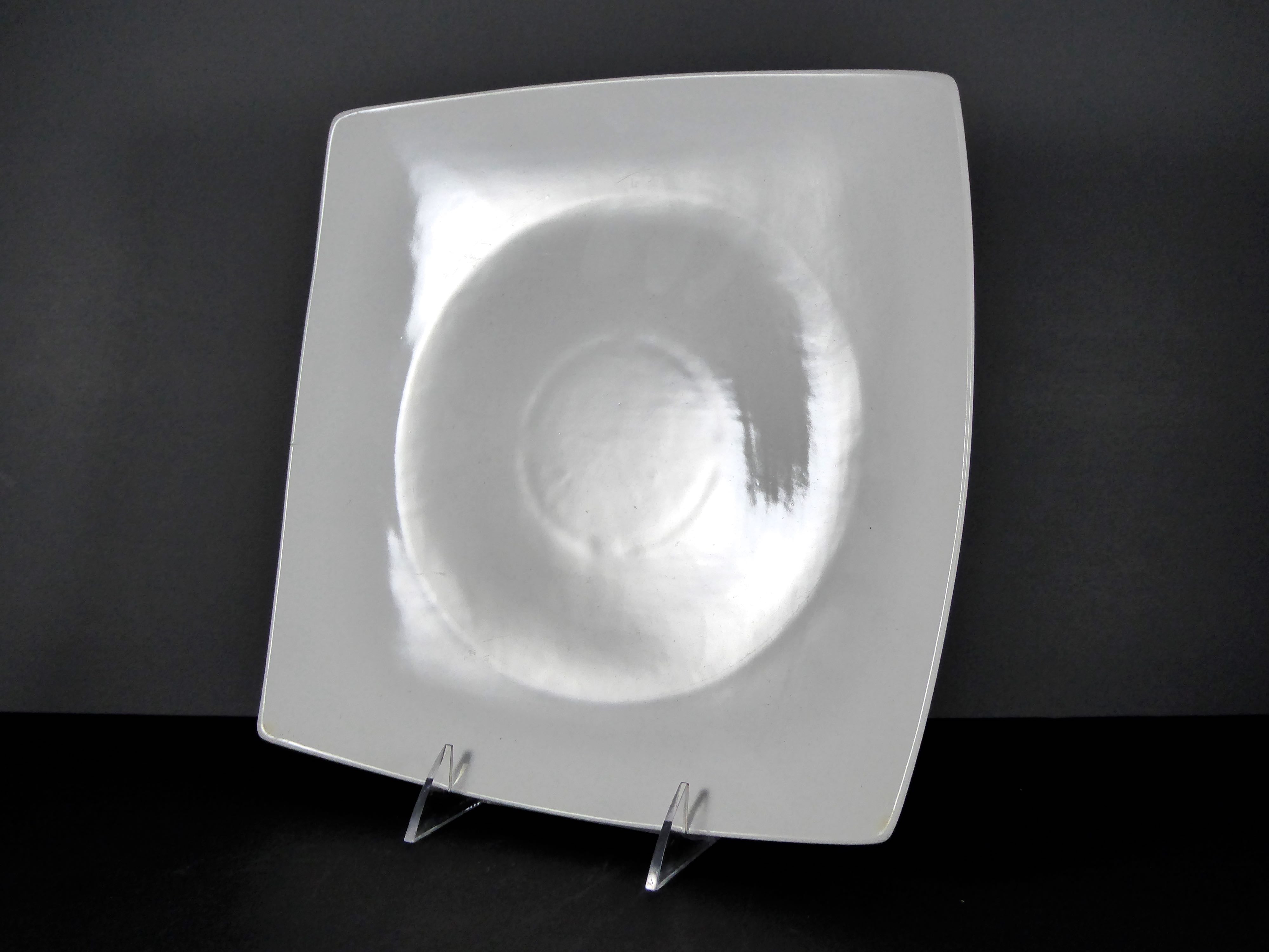 #14244 PLATE 10.5" SQUARE CURVED RIM - High - Quality Ceramic/Porcelain Tableware for Dining and Decoration