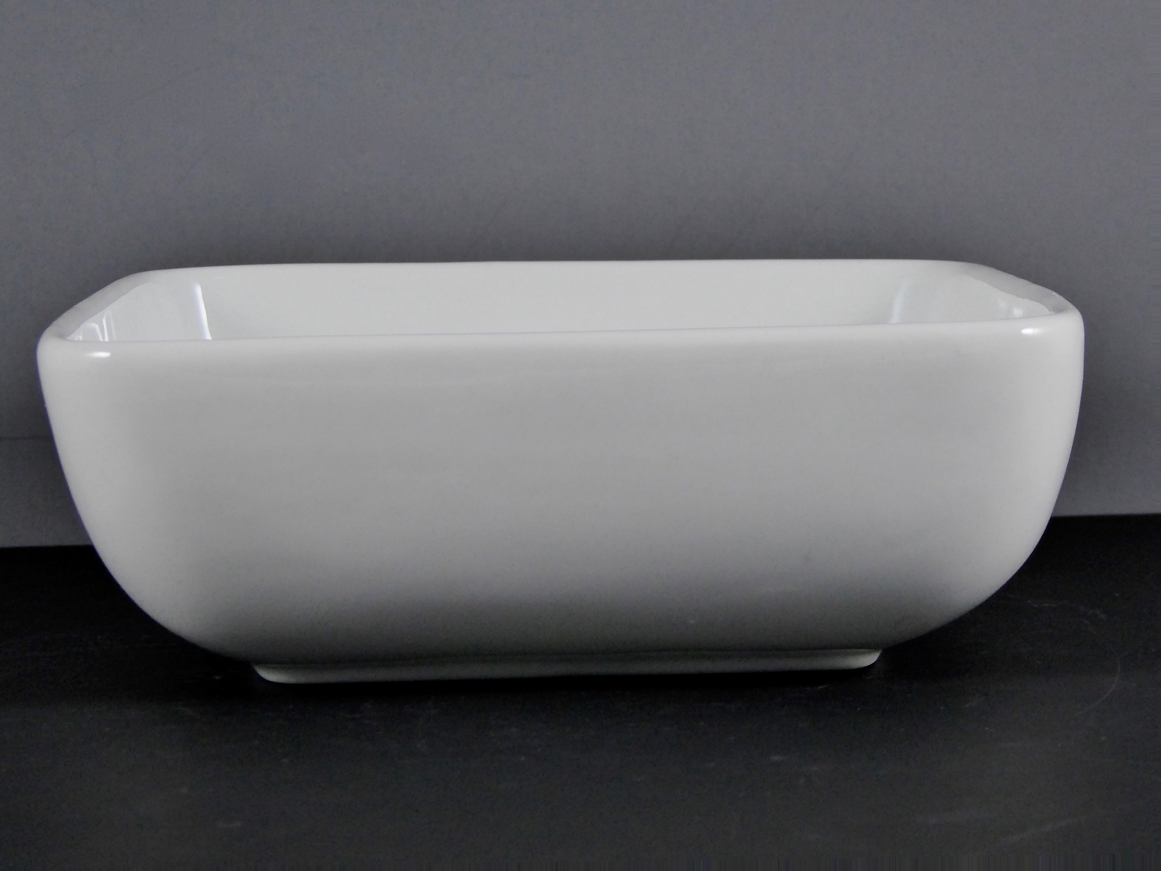 #15045 BOWL 6" SQUARE ROUNDED (24 OZ.) - High - Quality White Ceramic Rectangular Bowl for Serving & Decor
