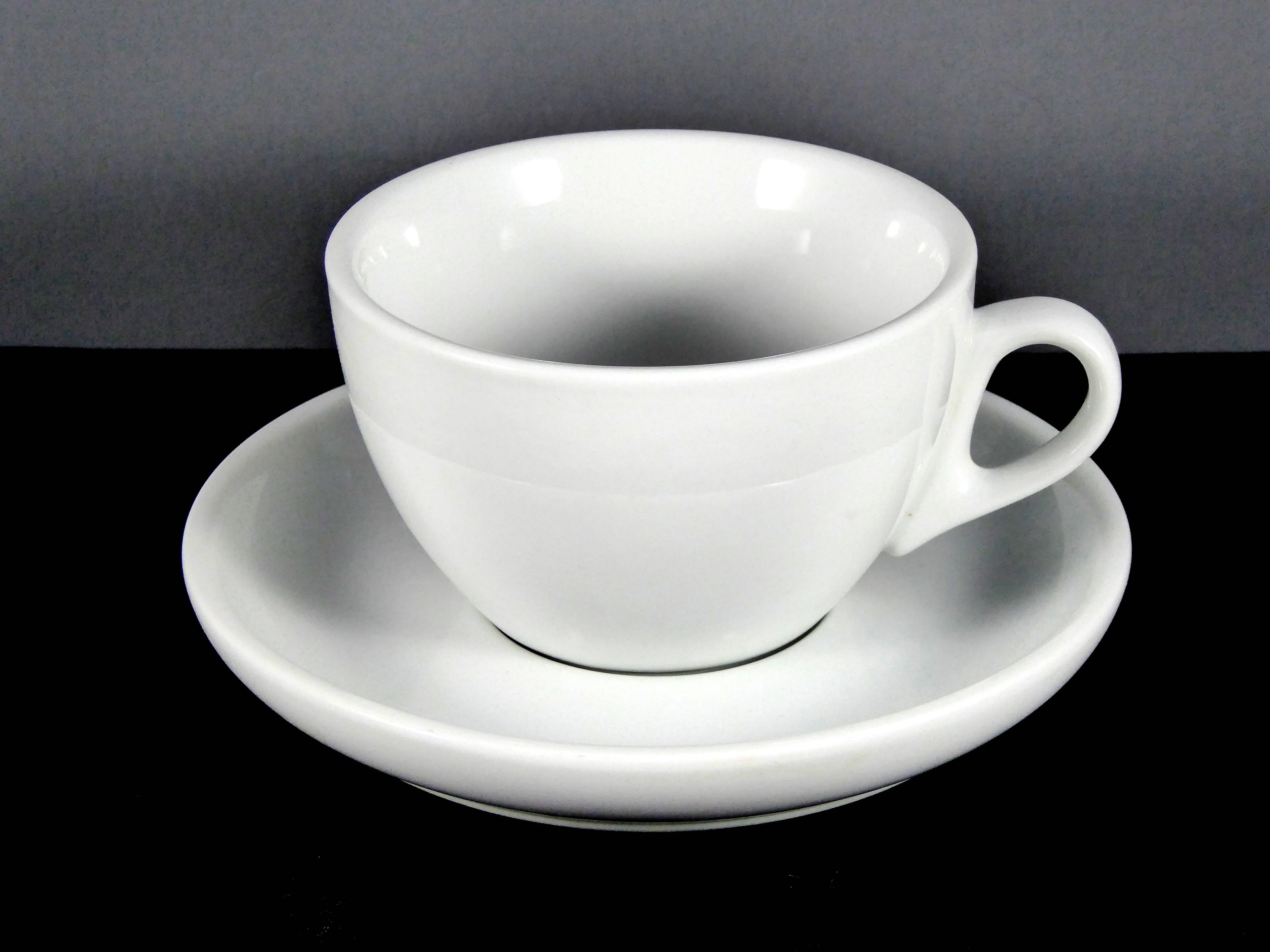 #15048 - 6 CUP & SAUCER (8 OZ.) - White Ceramic/Porcelain Set for Hot Beverages, 36 Sets per Case