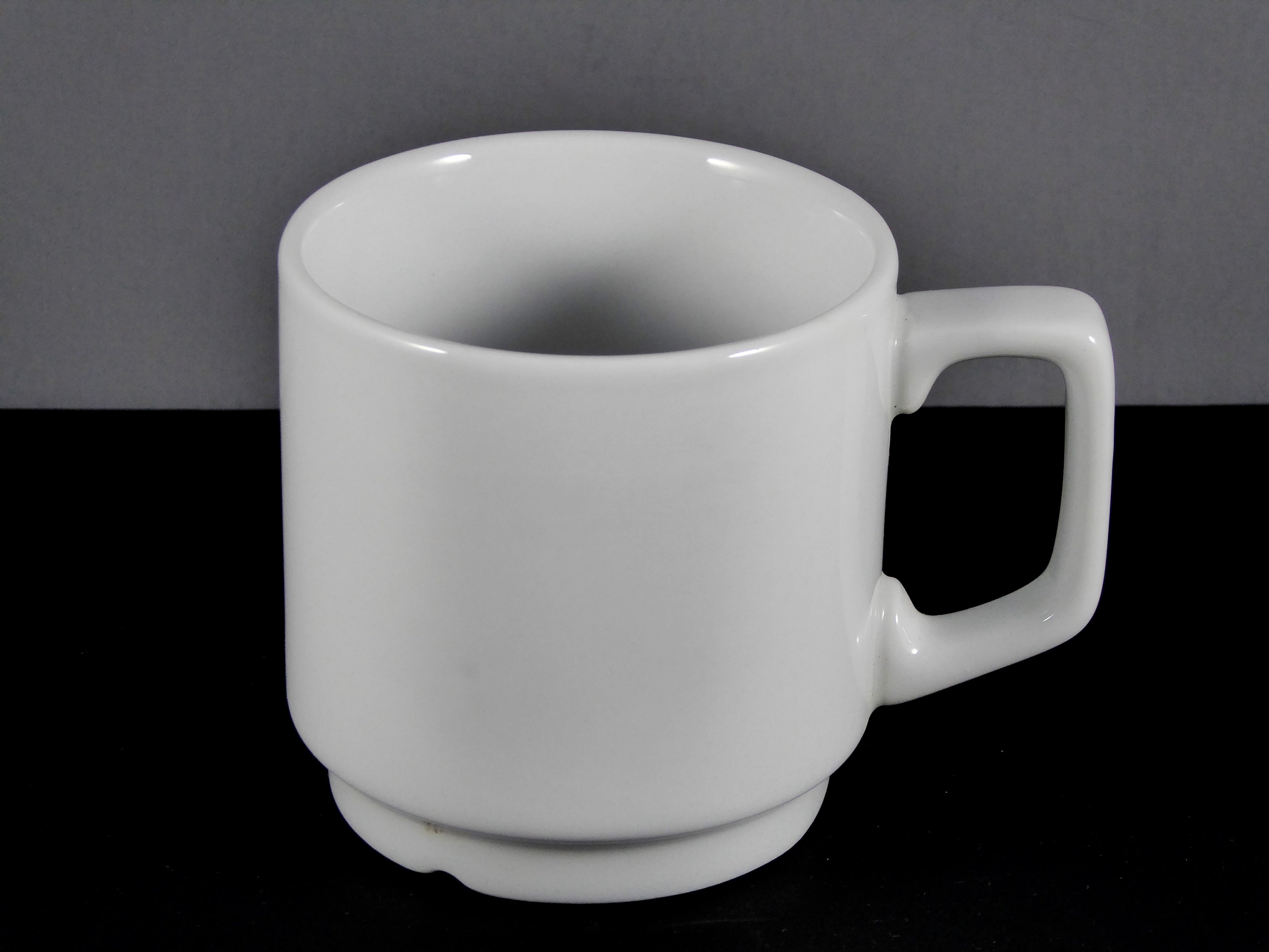 #15338 MUG 8 OZ. STACKABLE - White Ceramic Mug for Daily Beverages, High - Quality & Versatile for Custom Branding