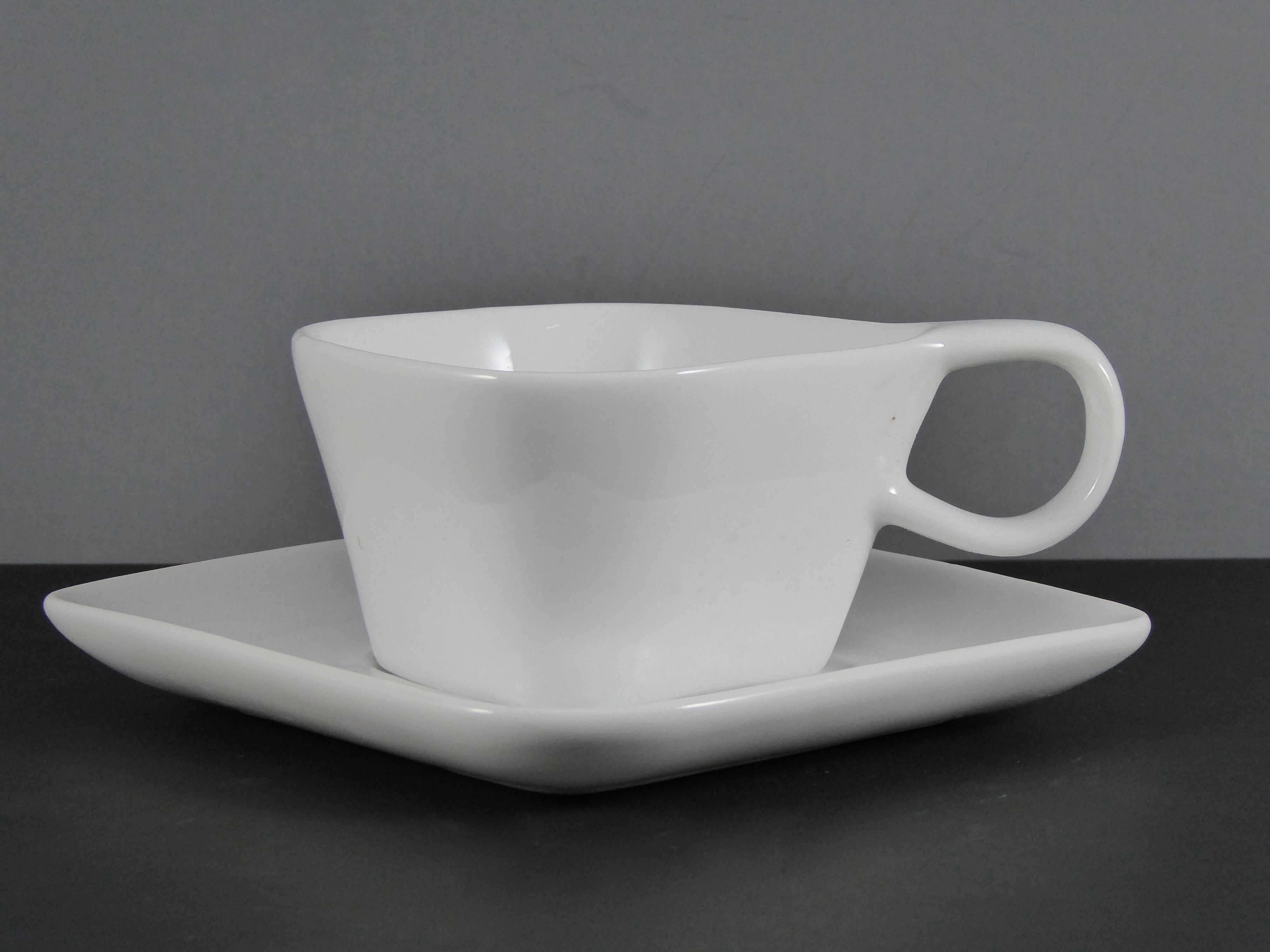 Default Title - #16007 6 OZ. Modern Ceramic Cup & Square Saucer Set, Ideal for Hot Beverages, Sold by the Case