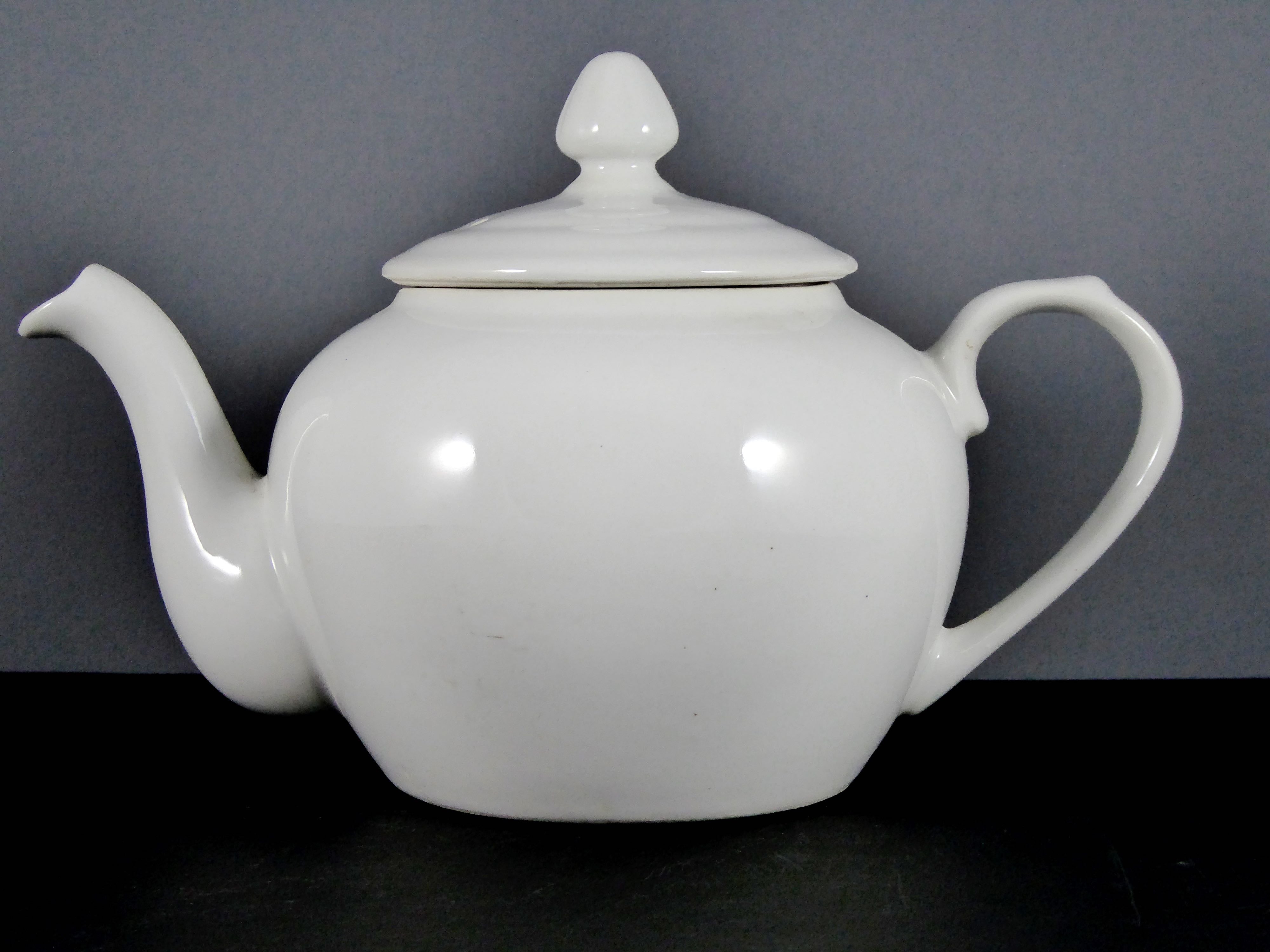 #3001 TEA POT 32 OZ. - Ceramic/Porcelain Teapot, White, Ideal for Home Tea Service, Sold by Case