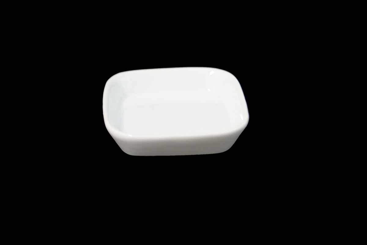Default Title – #4233 3.5 x 3.5 x .75 Square Ceramic/Porcelain Bowl for Condiments, Desserts & More (80/Case)