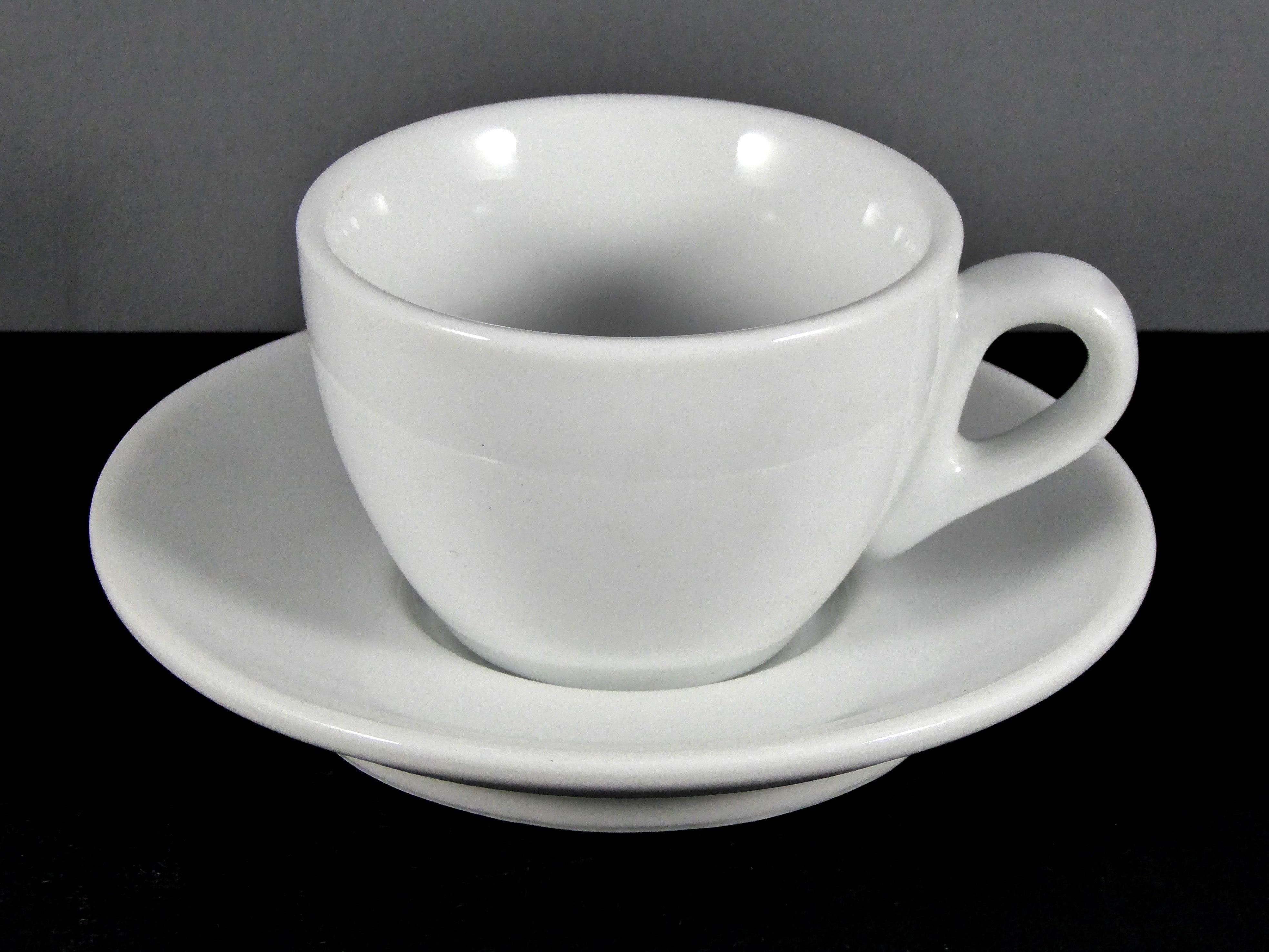 Default Title - White Ceramic Cup & Saucer Set for Hot Beverages, 2 - 3 oz Cup, 5 - 6 inch Saucer, Sold by Case