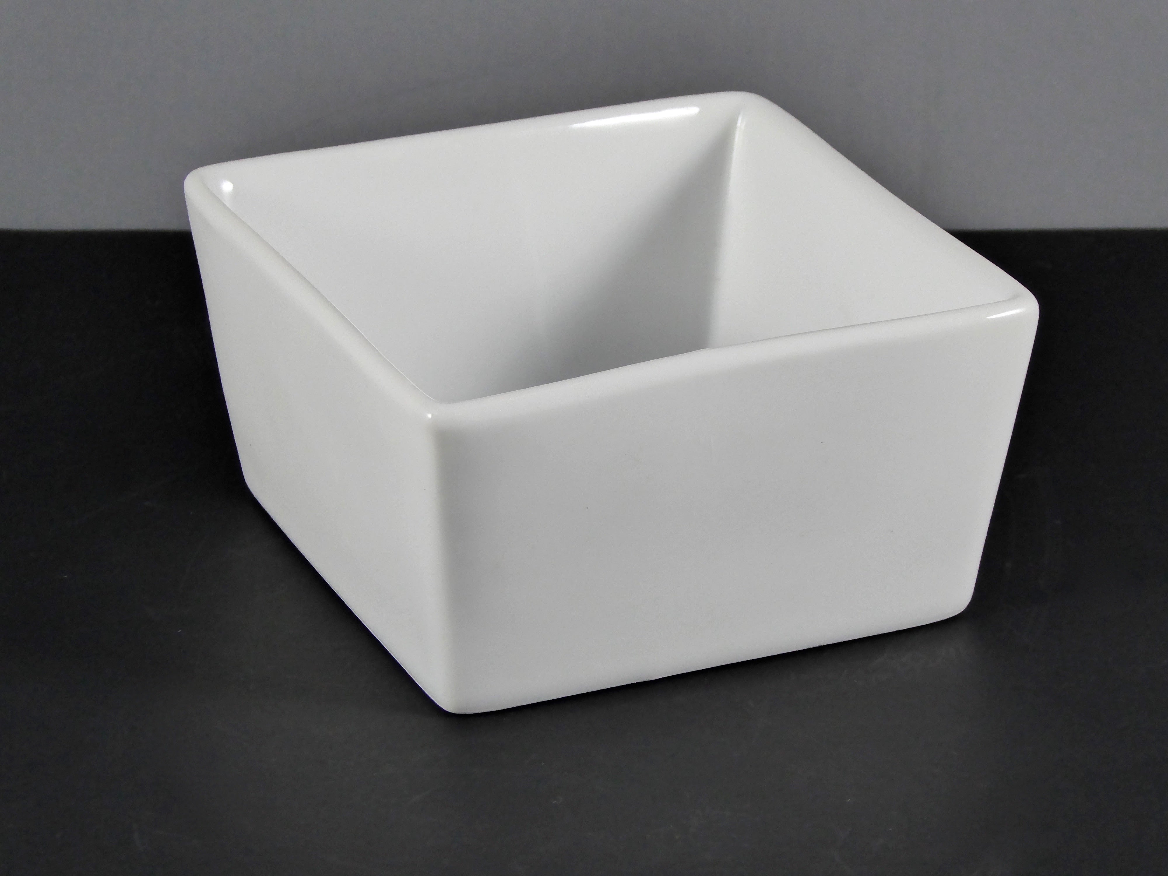 #5900 BOWL 4" X 2" DEEP SQUARE (8 OZ.) - High - Quality White Ceramic Bowl for Food Service, Decor, and Organization