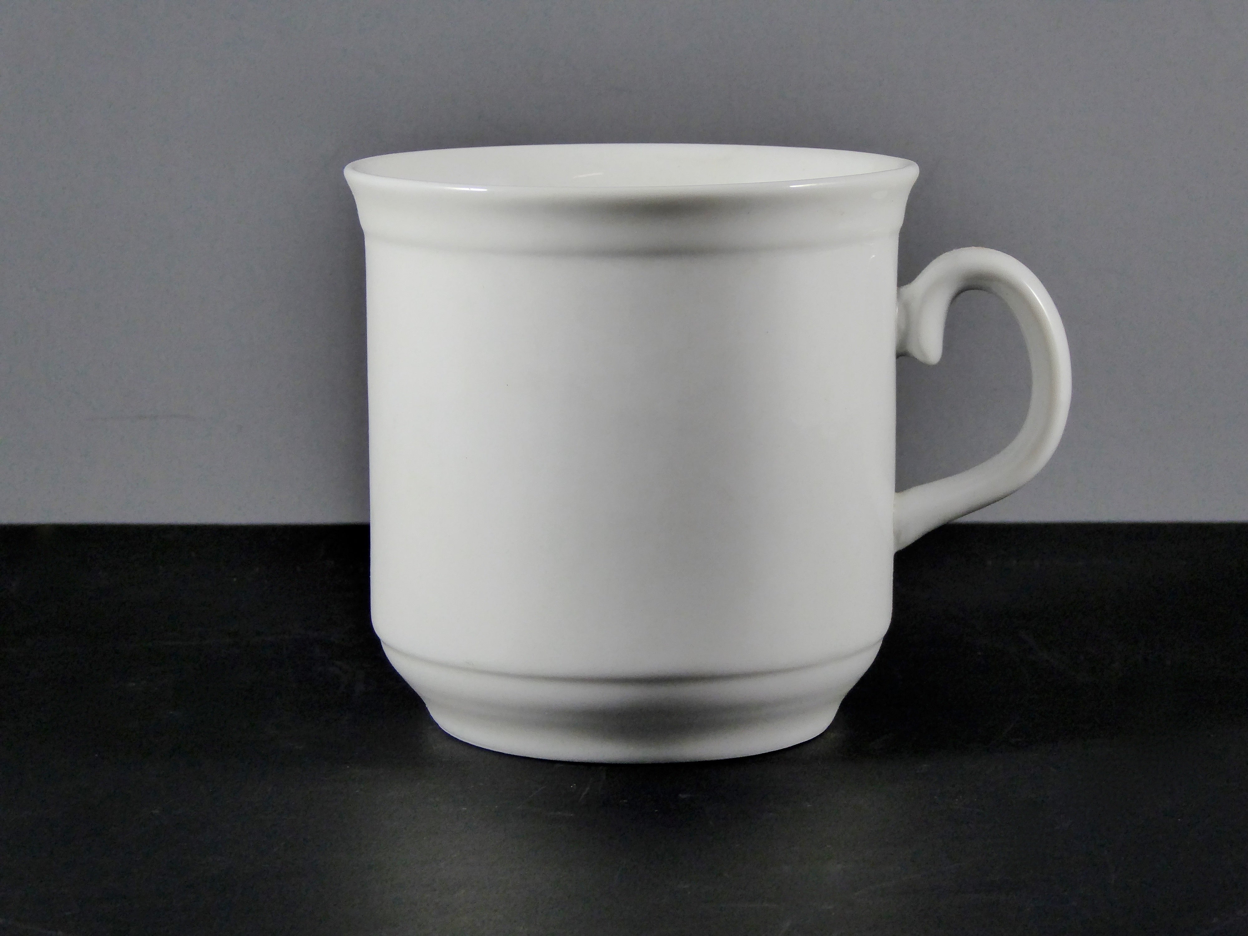 Default Title - #6012 MUG 12 OZ. Ceramic White Mug with Heart - Shaped Handle Cutout for Hot Beverages, Ideal for Gifts and Customization