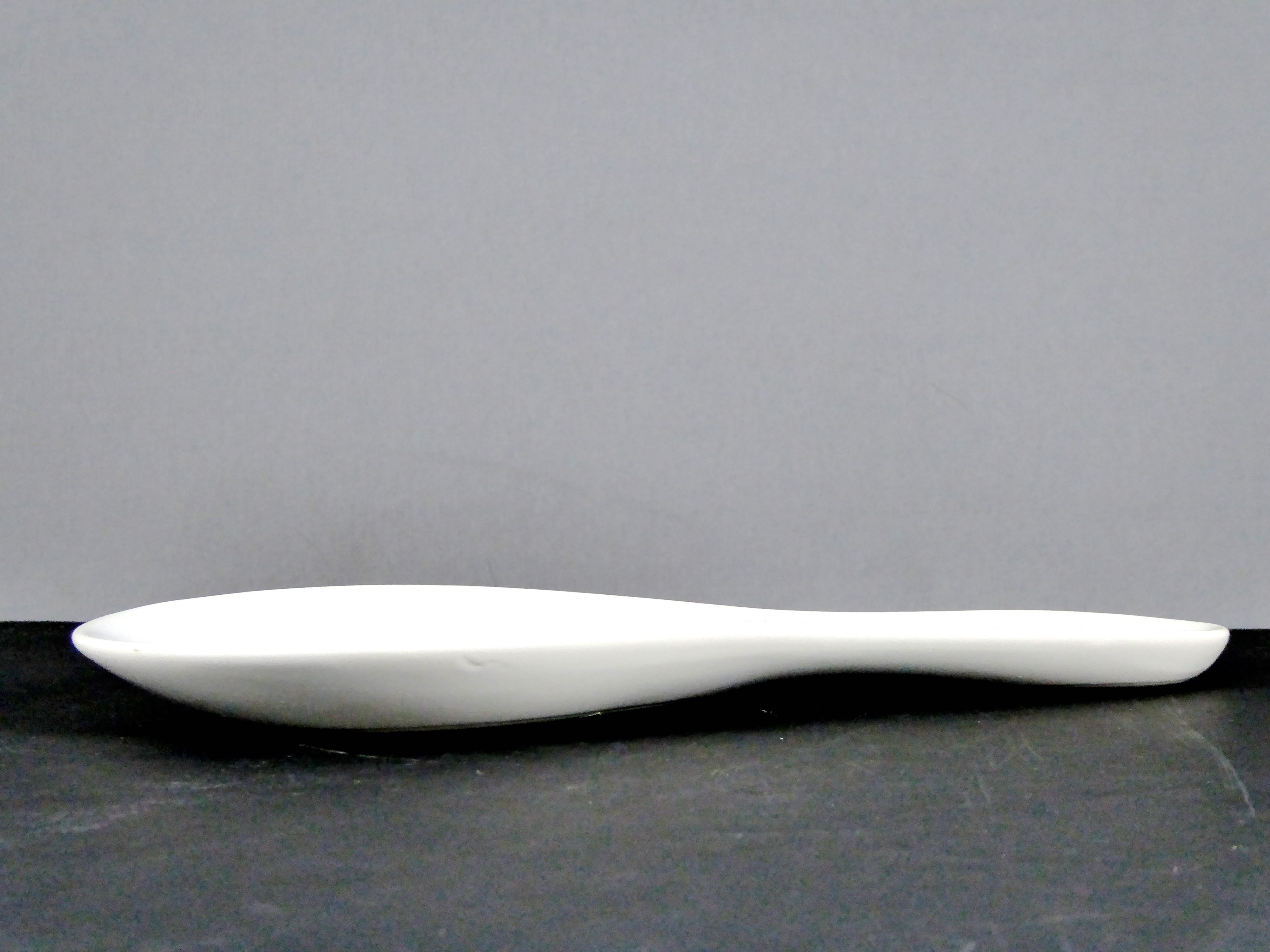 #6648 8.75" White Ceramic/Porcelain Serving Spoon - Ideal for Soups, Stews, and Rice with Hanging Storage Feature