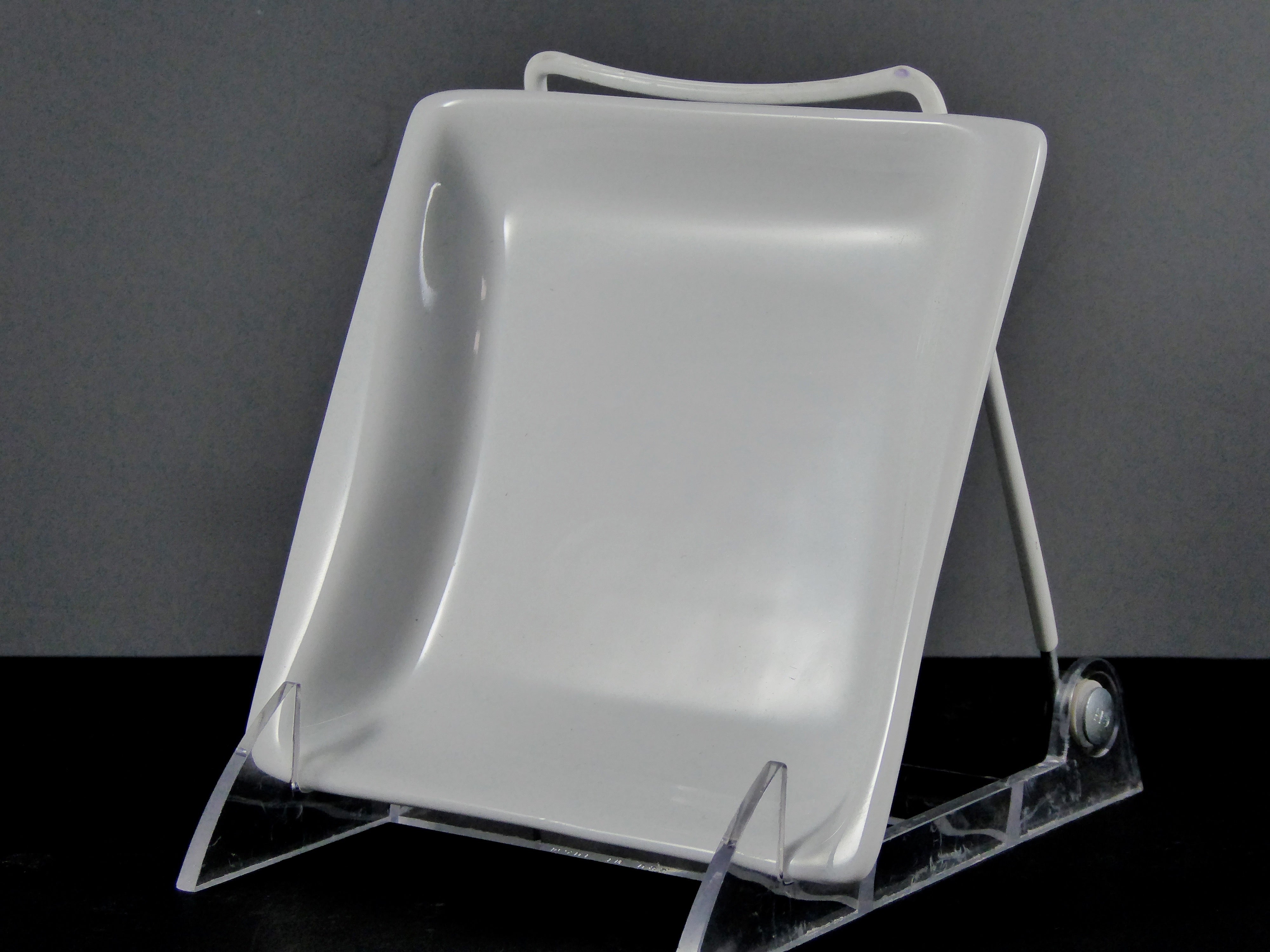 #7577 BOWL 5" SQUARE X 1" DEEP (4 OZ.) - White, High - Gloss, Multi - Purpose Bowl with Integrated Handle, Sold by the Case