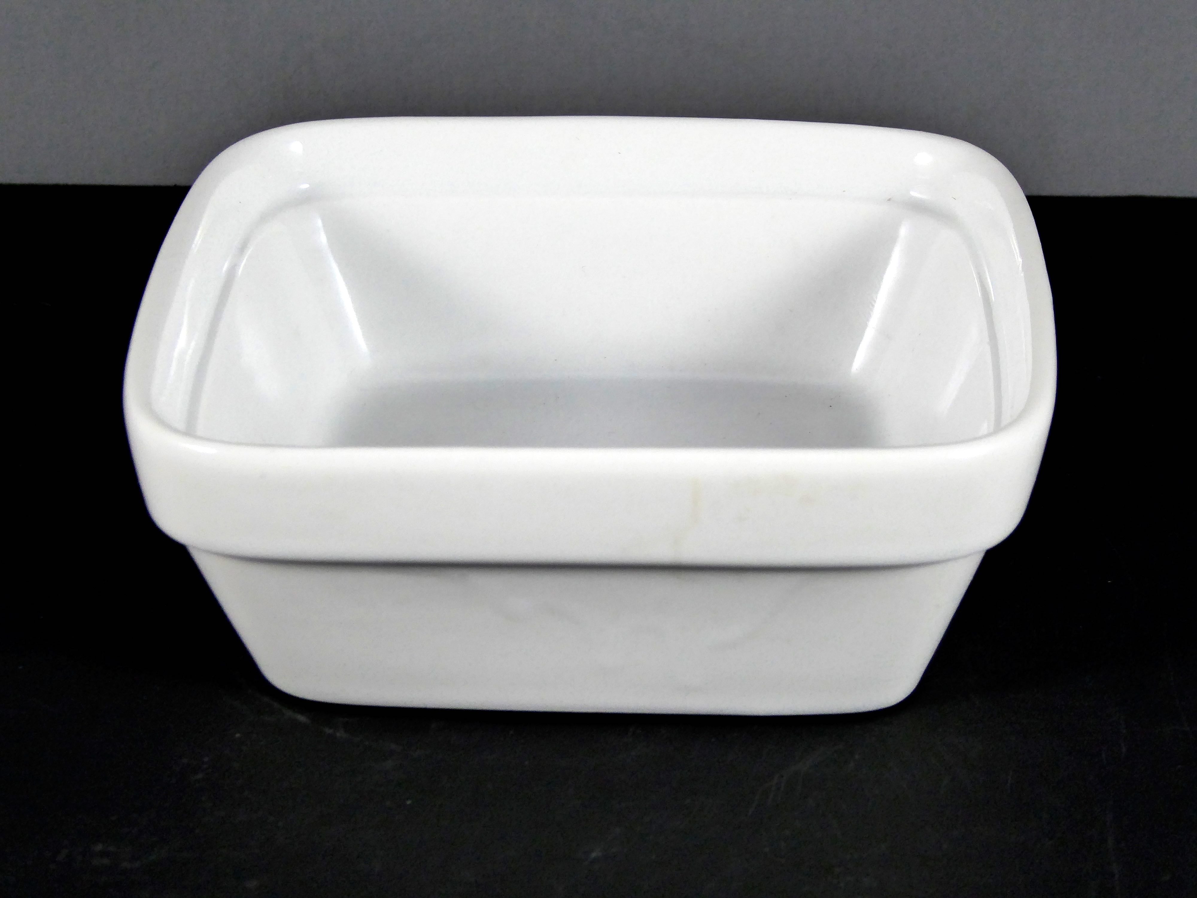 #7682 BOWL - 4.75" X 1.75" Deep Square Stackable (8 OZ.) - Glazed Ceramic Rectangular Dish for Baking & Serving