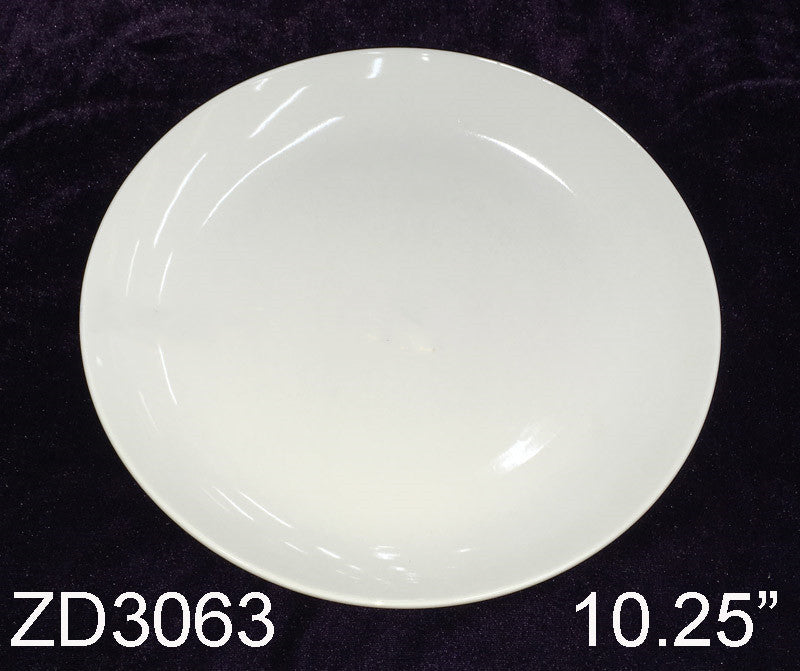 Default Title - #3063 10.25" Round Coupe Plate, Ceramic/Porcelain, White, Ideal for Serving Food - Sold by Case