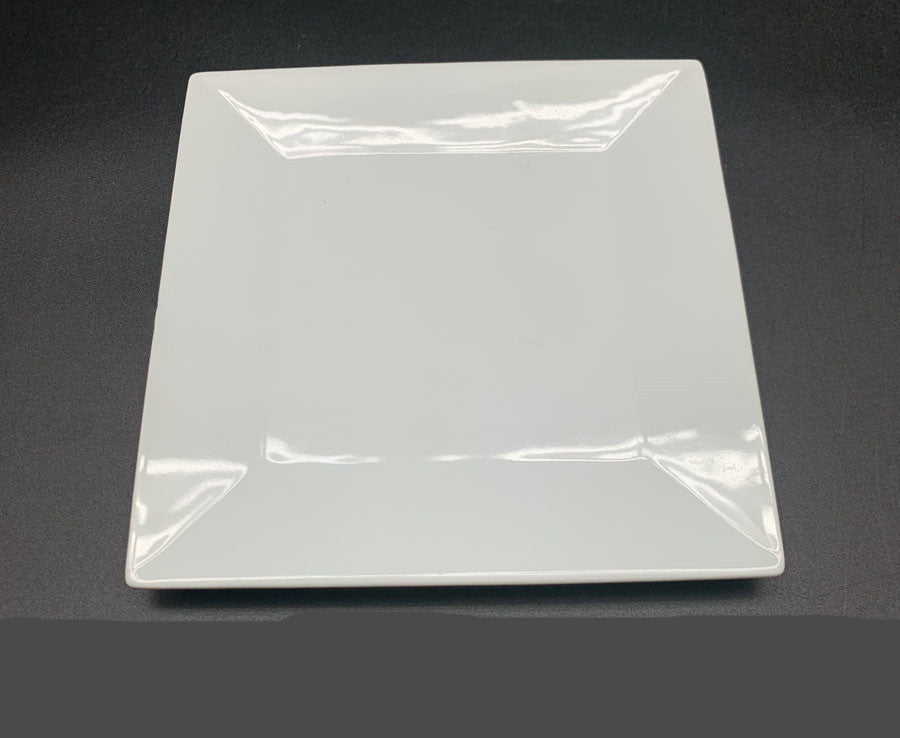 #4311 7″ Square Wide Rim Plate – Ceramic/Porcelain Tableware with White Color, Corner Accents, Ideal for Various Meals and Settings