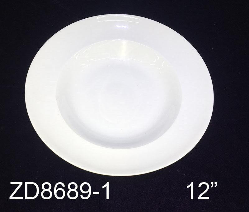 ZD8689-1 12-Inch White Ceramic Soup/Pasta Bowl - High - Quality, Durable & Versatile Tableware
